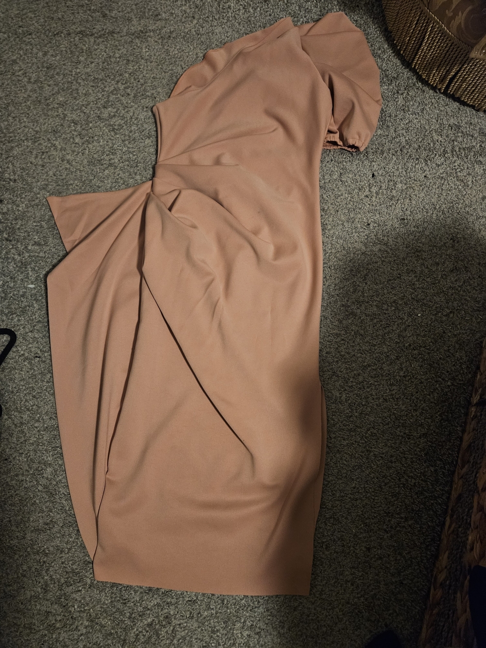 ASOS Curve One-Shoulder Midi Dress in Dusty Rose